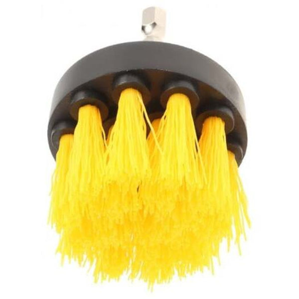 3Pcs Electric Drill Cleaning Nylon Brush Yellow
