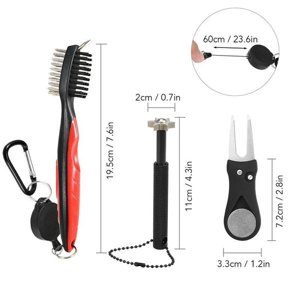 Other Golf Accessories 3Pcs Golf Club Cleaner Tool Set 01