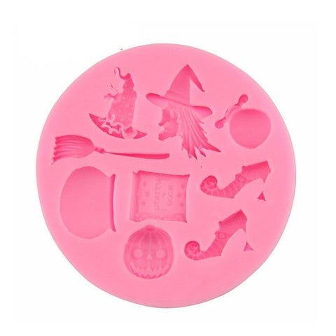 3Pcs Halloween Wizard Cake Mould Silica Gel Baking Tool For Fondant Pink
