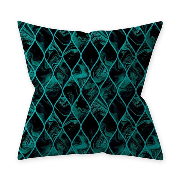 3Pcs Home Teal Blue Series Geometric Printing Throw Pillow Cover For Decoration Cushions & Decorative Pillows