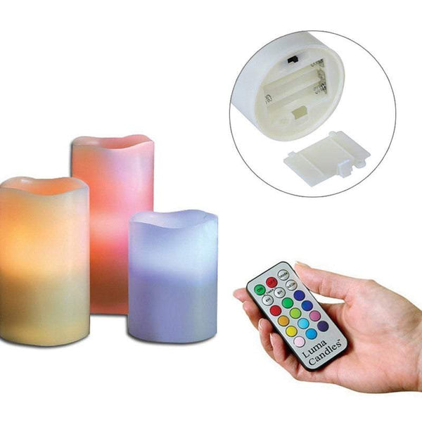 Table Desk Lamps 3Pcs Remote Control Colour Changing Led Candles