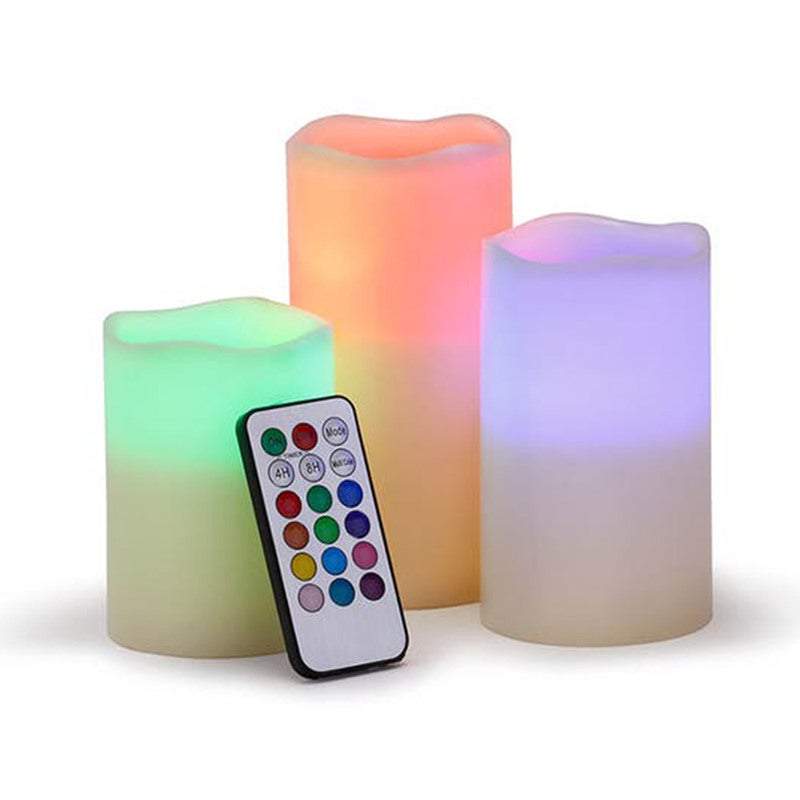 Candles Table Desk Lamps 3Pcs Remote Control Colour Changing Led