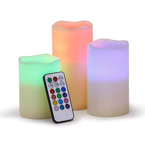 Candles Table Desk Lamps 3Pcs Remote Control Colour Changing Led