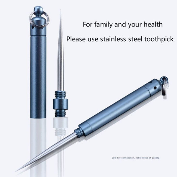 3Pcs Outdoor Toothpick Bottle Fruit Fork Stainless Steel With Protective Case Multi Tools