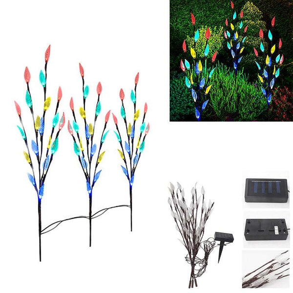 Christmas Decorations Outdoor Garden Lawn 60 Led Solar Power Branch Tree Leaf Flower Light Set Outdoor Lighting Accessories