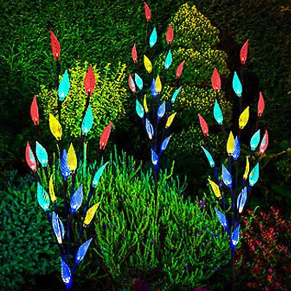 Christmas Decorations Outdoor Garden Lawn 60 Led Solar Power Branch Tree Leaf Flower Light Set Outdoor Lighting Accessories