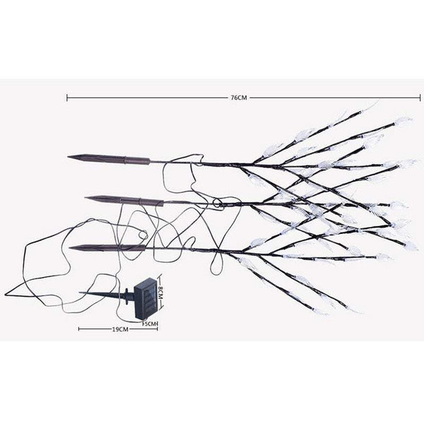 Christmas Decorations Outdoor Garden Lawn 60 Led Solar Power Branch Tree Leaf Flower Light Set Outdoor Lighting Accessories