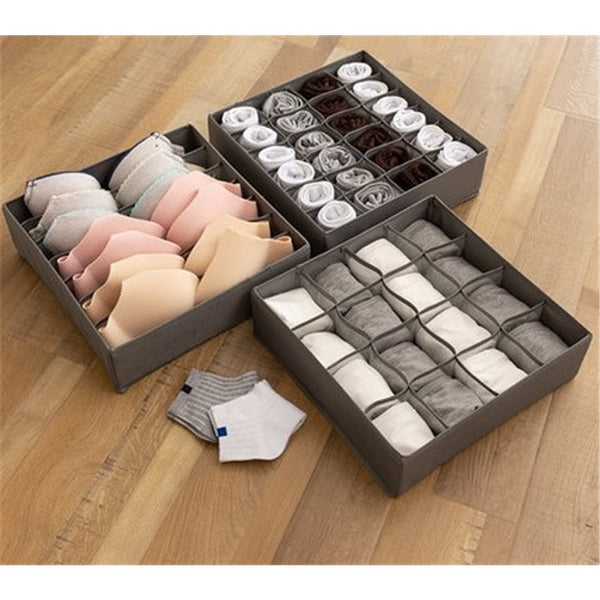 3Pcs Pack Storage Organizer For Socks Bra Underwear Garment Bags