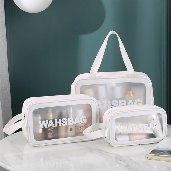 3Pcs Pack Waterproof Cosmetic Bags White