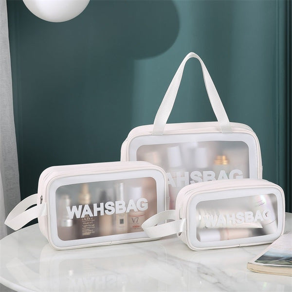 3Pcs Pack Waterproof Cosmetic Bags White Makeup Bags & Cases