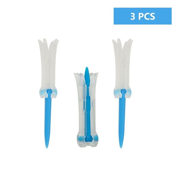 3Pcs Professional Golf Tee Step Up Rubber Horn Foldable Evolution Tees Sports Tool Accessory Blue