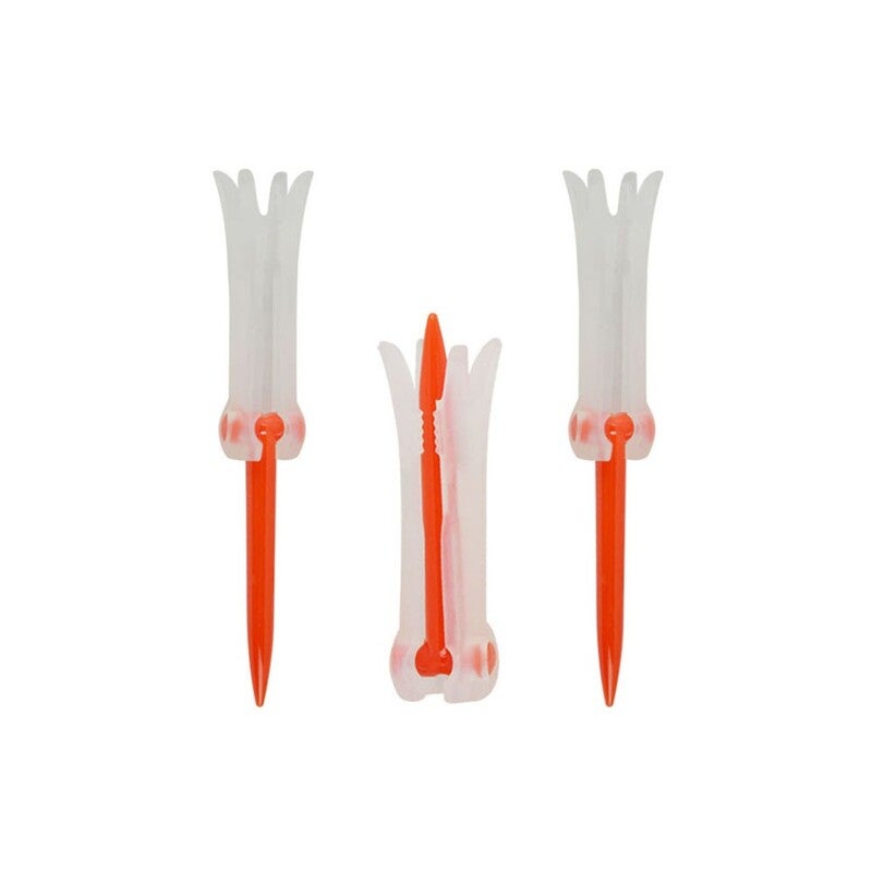 3Pcs Professional Golf Tee Step Up Rubber Horn Foldable Evolution Tees Sports Tool Accessory Orange Golf Tees