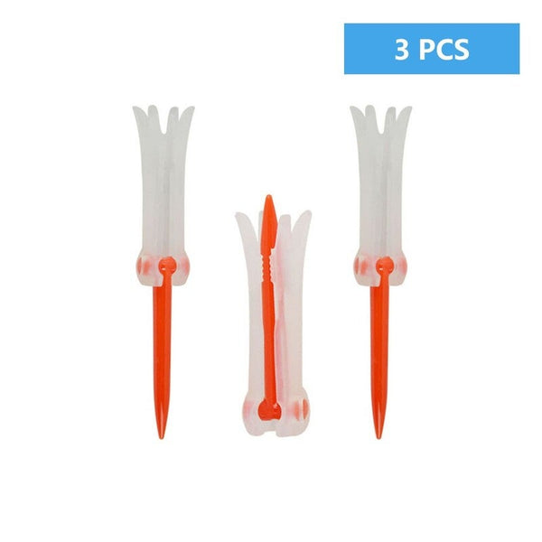 3Pcs Professional Golf Tee Step Up Rubber Horn Foldable Evolution Tees Sports Tool Accessory Orange Golf Tees