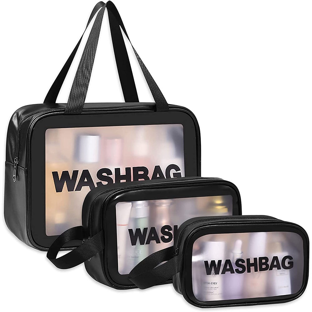 3 Pieces Pvc Cosmetic Bags For Makeup Travel Toiletry Wash Multifunctional Spa Makeup Bags & Cases