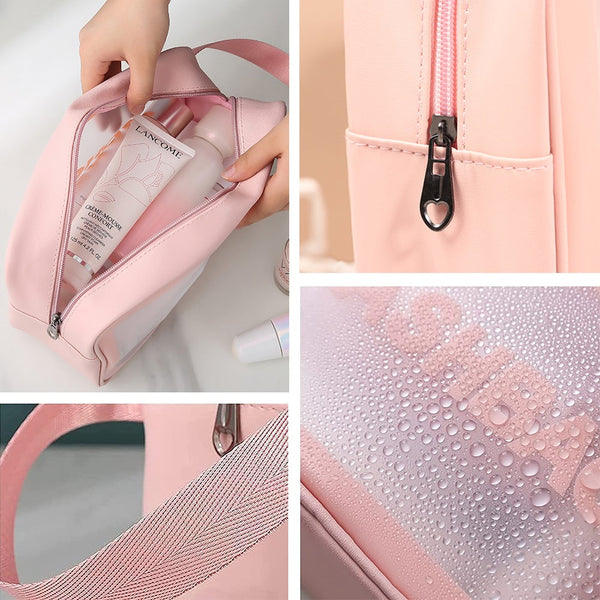 3 Pieces Pvc Cosmetic Bags For Makeup Travel Toiletry Wash Multifunctional Spa Makeup Bags & Cases