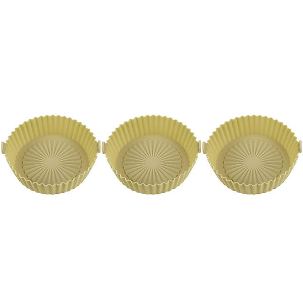 3 Pieces Reusable Air Fryer Silicone Pot Heat Circulation Deform Resistant Time Air Fryer Accessories