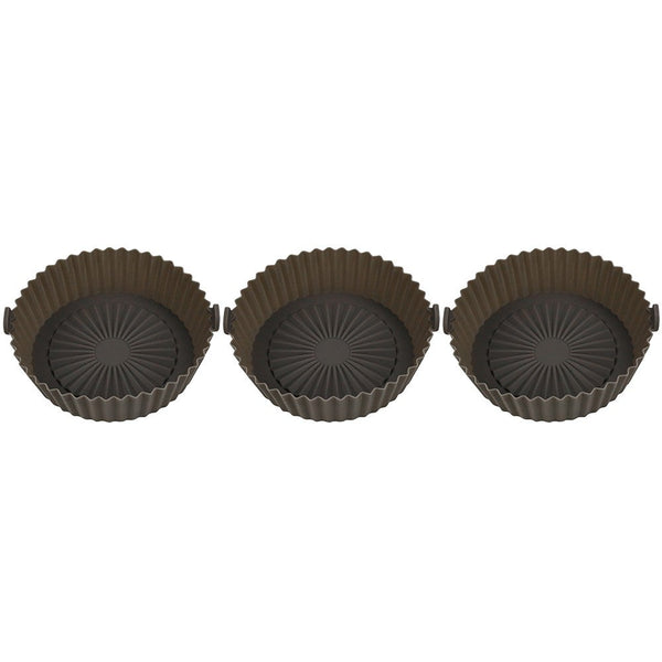 3 Pieces Reusable Air Fryer Silicone Pot Heat Circulation Deform Resistant Time Air Fryer Accessories