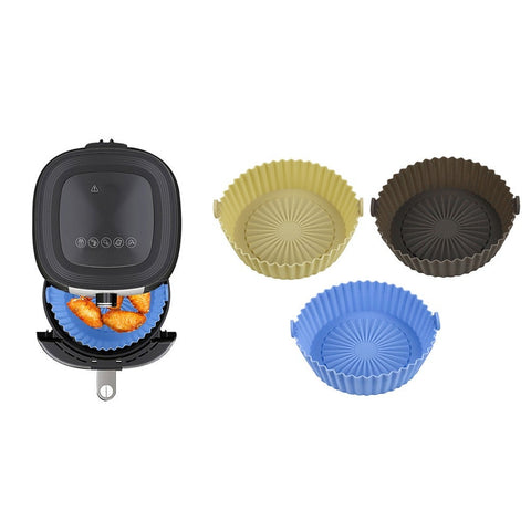 3 Pieces Reusable Air Fryer Silicone Pot Heat Circulation Deform Resistant Time Air Fryer Accessories