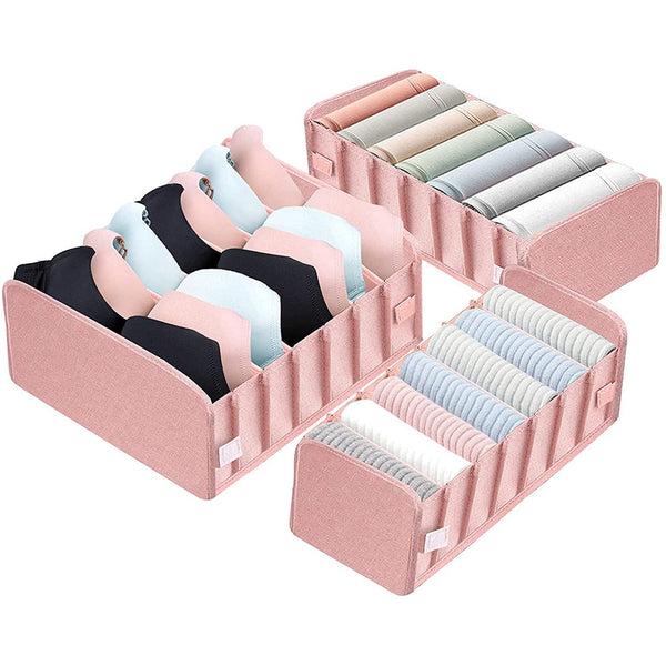 3 Piece Set Foldable Underwear Sock Organizer Drawer Closet Divider Closet Organisers