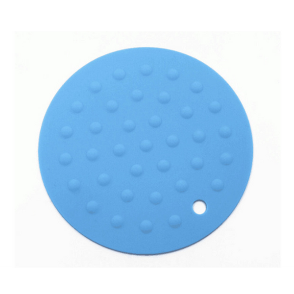 3Pcs Round Double Sided Dot Drain Silicone Heat Proof Insulated Coaster Pot Pad Coasters