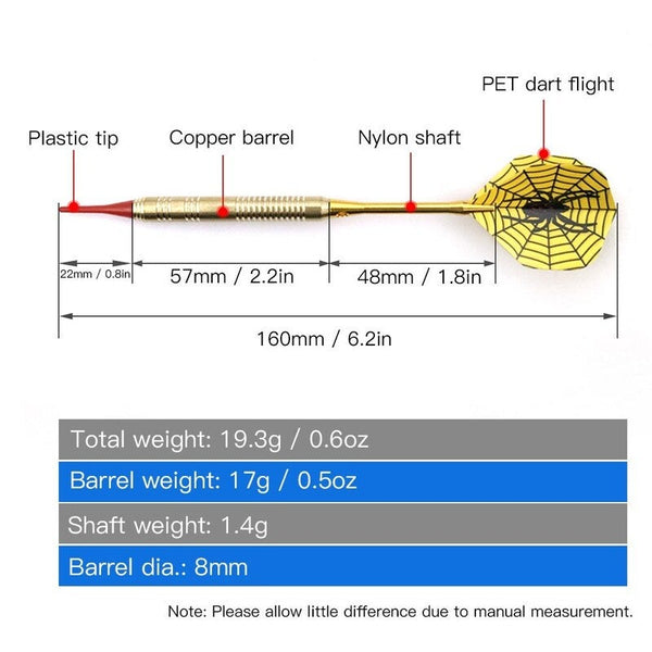 3Pcs Soft Indoor Sports Game Copper Straight Suit Training Fitness Security Kit 2 Darts