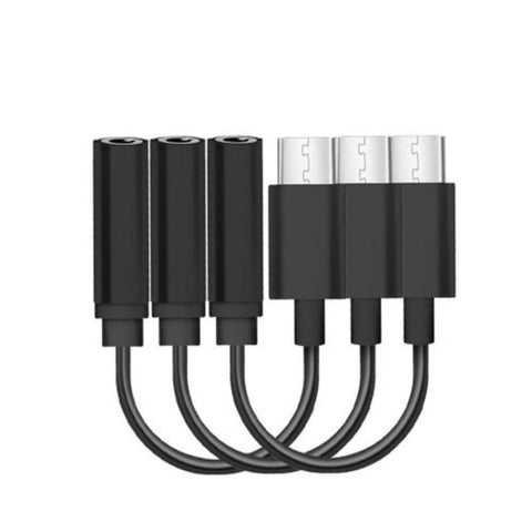 3Pcs Usb Type C To 3.5Mm Earphone Headphone Adapter Cable Black Cables & Adapters