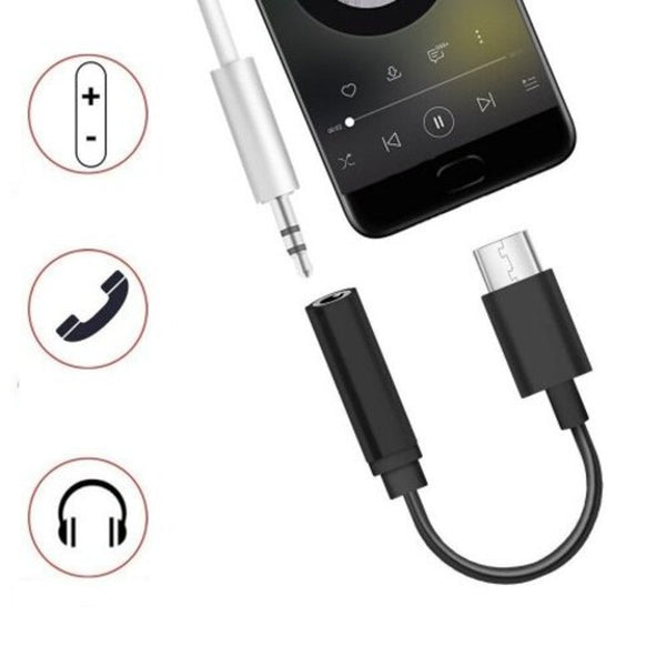3Pcs Usb Type C To 3.5Mm Earphone Headphone Adapter Cable Black Cables & Adapters
