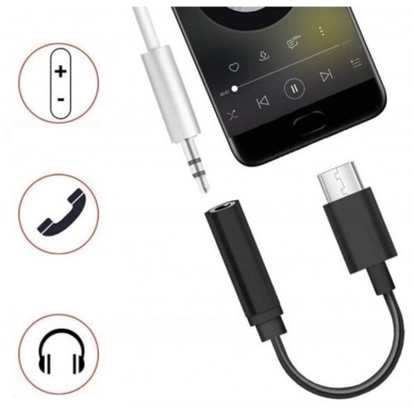 3Pcs Usb Type C To 3.5Mm Stereo Audio Headphone Jack Adapter Cable Black Cables & Adapters