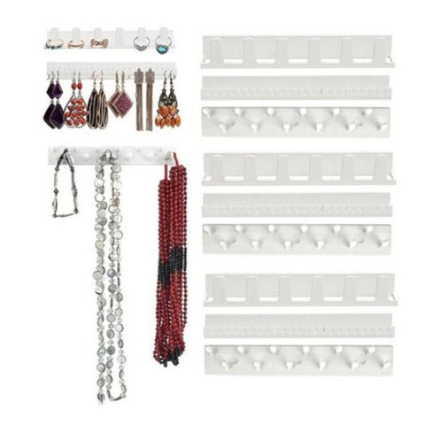Veile Studios 3Pcs Wall Mount Ring Bracelet Necklace Hanger Jewelry Organizer White Jewellery Holders & Organisers