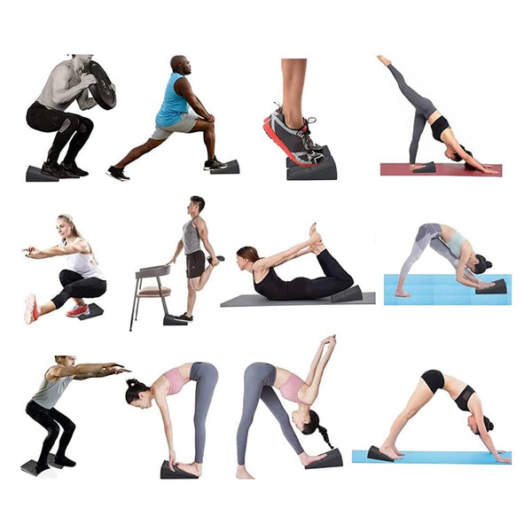 3Pcs Wedge Stretch Slant Squat Board Slanting Yoga Block Exercise Gym Fitness
