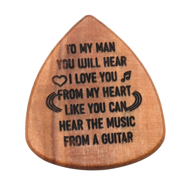 3Pcs Wood Guitar Pick Acoustic Electric Bass Plectrum Mediator Musical Instrument Parts Accessories With Box