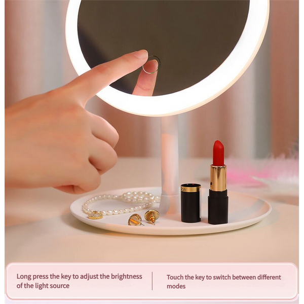 3Pcs Led Makeup Mirror With Lights Portable Tabletop Vanity Ins Style Pink Makeup Mirrors