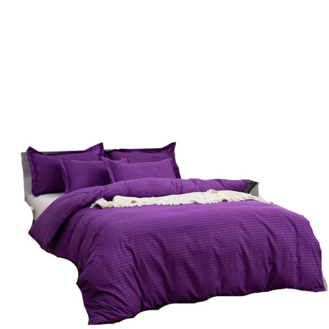 3Pcs Queen Bed Quilt Cover Set One Two Pillowcases Irish Purple