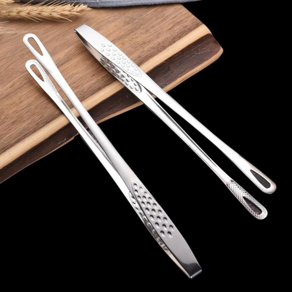 3Pcs Stainless Steel Non-Slip Barbecue Steak Buffet Tong Bread Clip Kitchen Tools