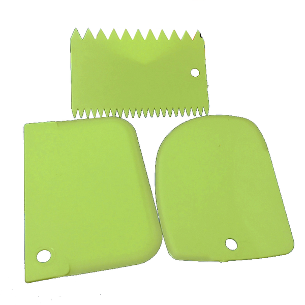 3Pcs Dough Cutter Ice Cream Fondant Scraper Baking Decorating Tools Cake Scrapers
