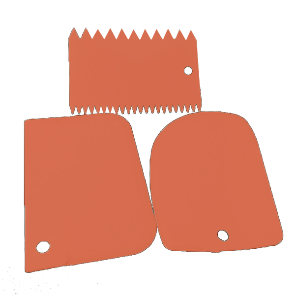 3Pcs Dough Cutter Ice Cream Fondant Scraper Baking Decorating Tools Cake Scrapers