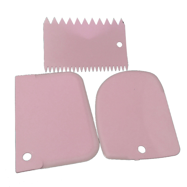 3Pcs Dough Cutter Ice Cream Fondant Scraper Baking Decorating Tools Cake Scrapers