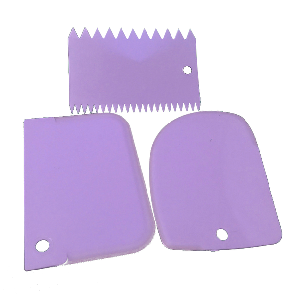 3Pcs Dough Cutter Ice Cream Fondant Scraper Baking Decorating Tools Cake Scrapers