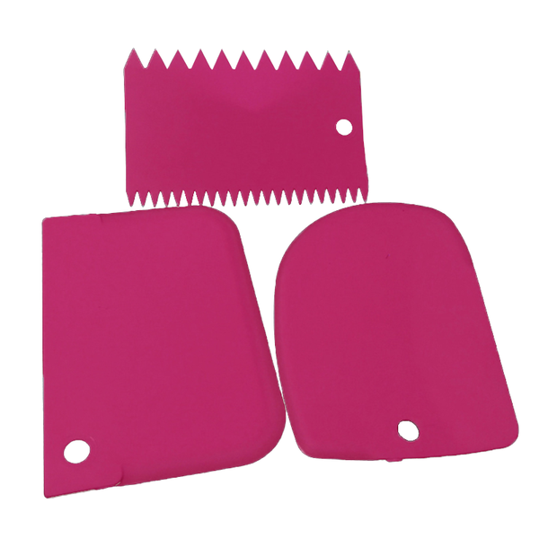 3Pcs Dough Cutter Ice Cream Fondant Scraper Baking Decorating Tools Cake Scrapers