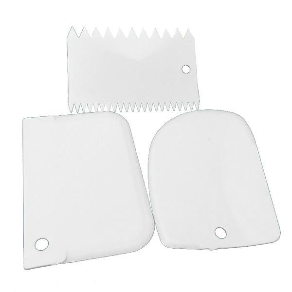3Pcs Dough Cutter Ice Cream Fondant Scraper Baking Decorating Tools Cake Scrapers