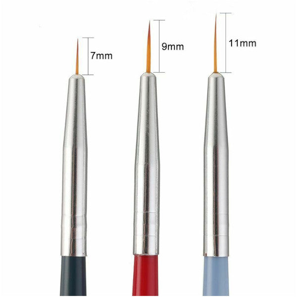 3Pcsset Paint Brush Fine Hook Line Pen Different Size Nail Art Drawing Oil Watercolor Painting School Office Supply