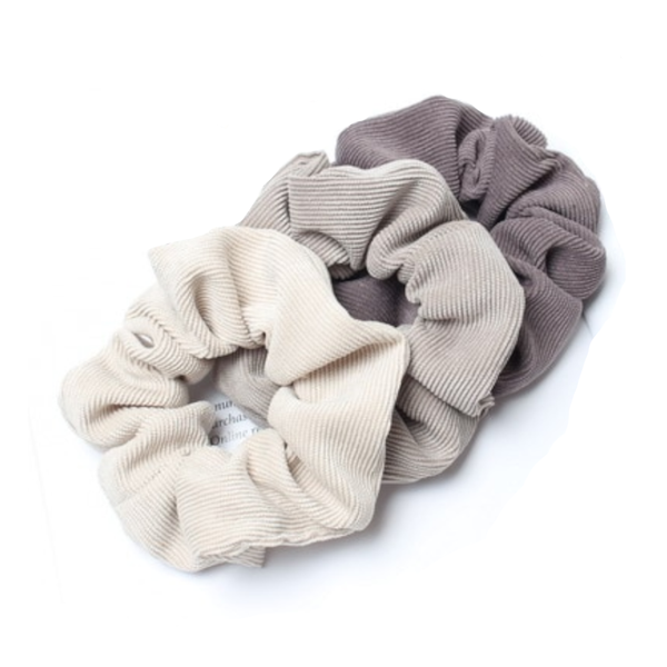 3Pcs Set Corduroy Fabric Scrunchies Women Ponytail Hair Ties Hair Accessories