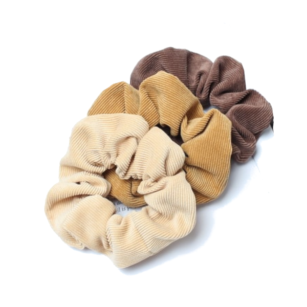 3Pcs Set Corduroy Fabric Scrunchies Women Ponytail Hair Ties Hair Accessories
