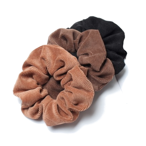 3Pcs Set Corduroy Fabric Scrunchies Women Ponytail Hair Ties Hair Accessories