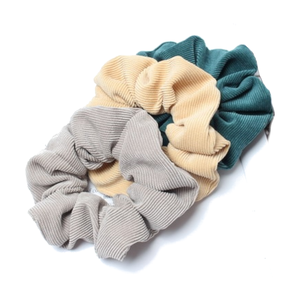 3Pcs Set Corduroy Fabric Scrunchies Women Ponytail Hair Ties Hair Accessories