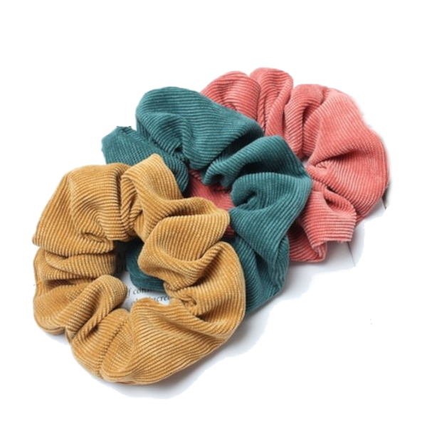 3Pcs Set Corduroy Fabric Scrunchies Women Ponytail Hair Ties Hair Accessories