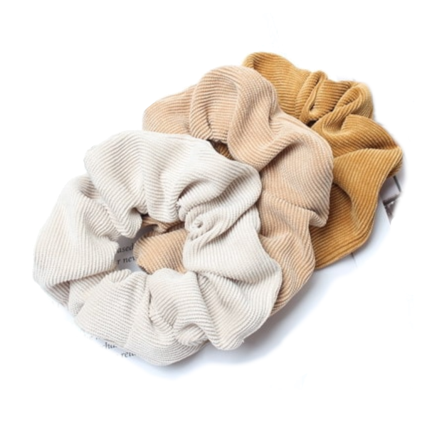 3Pcs Set Corduroy Fabric Scrunchies Women Ponytail Hair Ties Hair Accessories