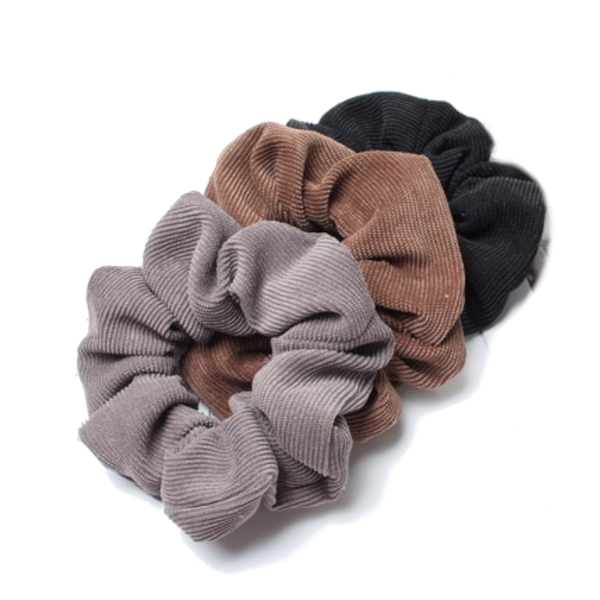 3Pcs Set Corduroy Fabric Scrunchies Women Ponytail Hair Ties Hair Accessories