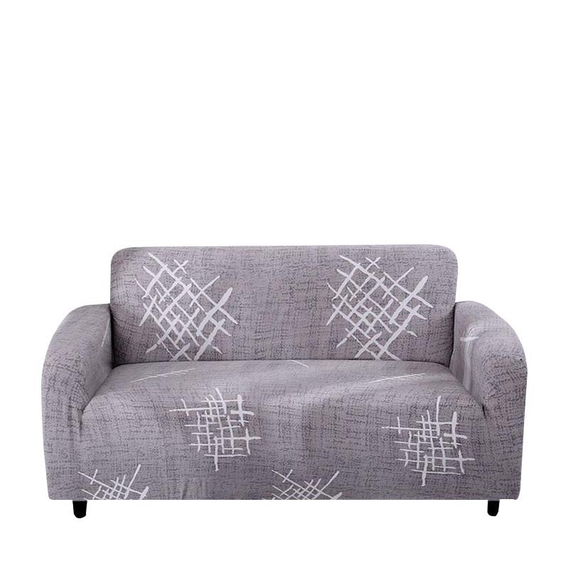 3 Seater Sofa Cover Solid Light Gray Elastic Stretchable Slipcover For Living Room Slipcovers