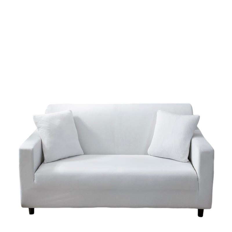 3 Seater Sofa Cover Plain White Elastic Stretchable Slipcover For Living Room Slipcovers